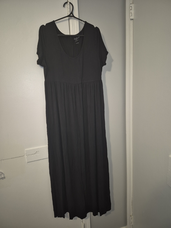 No Boundaries Dresses & Skirts - No Boundaries A-Glow Black Scoop Neck Maxi Maternity Dress Size Large